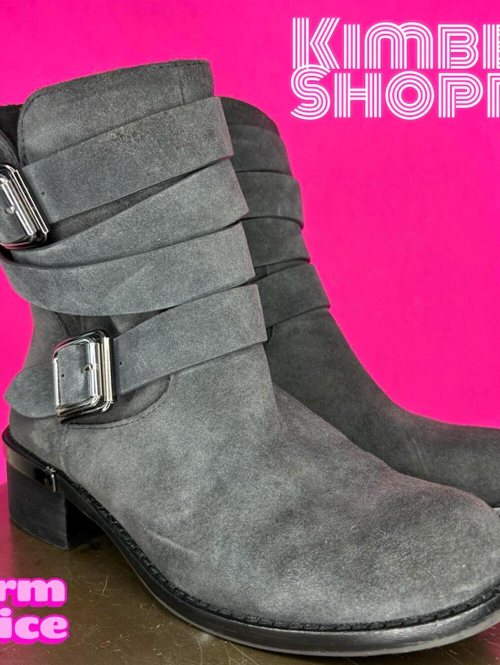 Vince Camuto Webey Gray Suede Strappy Moto Boot US 6 [COPY]